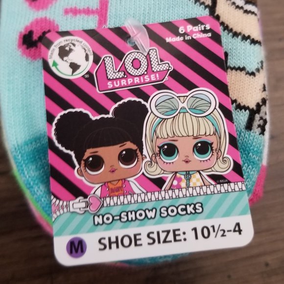 LOL SURPRISE 6 pairs no show socks (M) - Picture 3 of 9